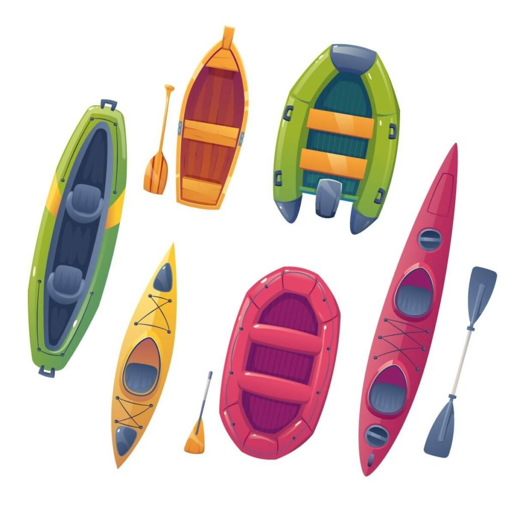 Illustration des diffÃ©rents types de kayaks